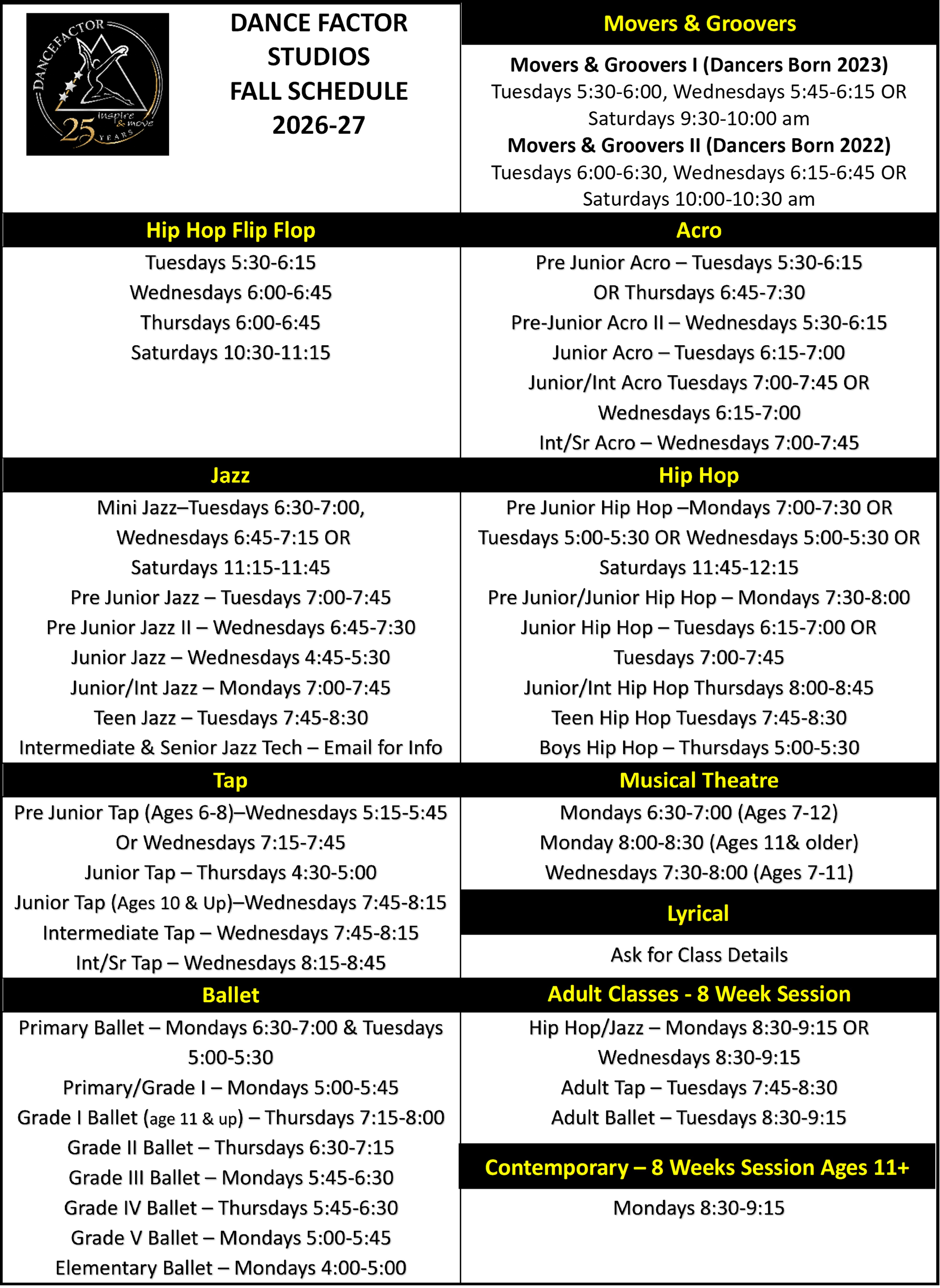 schedule 2026 2027